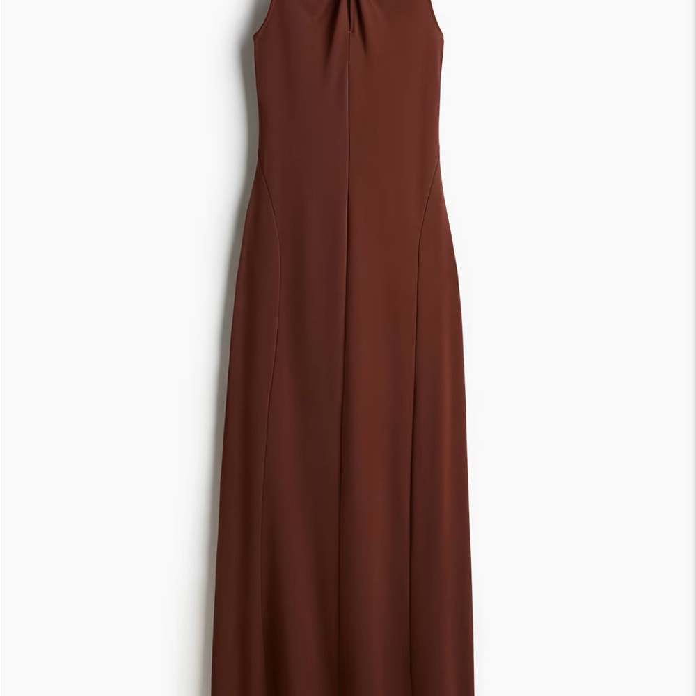 Elegant Brown Sleeveless Dress